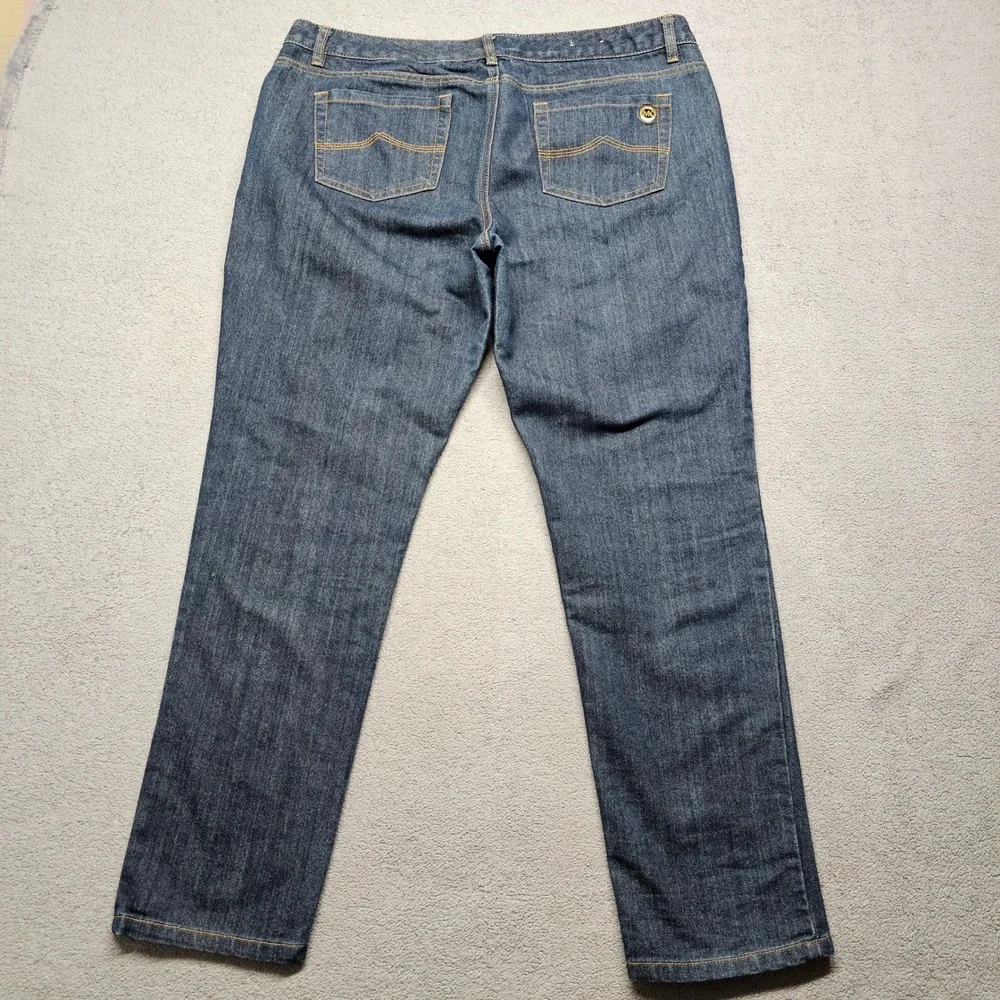 Michael Kors Jeans Womens 14 Blue Denim Stretch Slim Fit Straight Leg Streetwear
